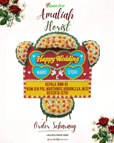 Karangan Papan Bunga Pernikahan di Joanyar